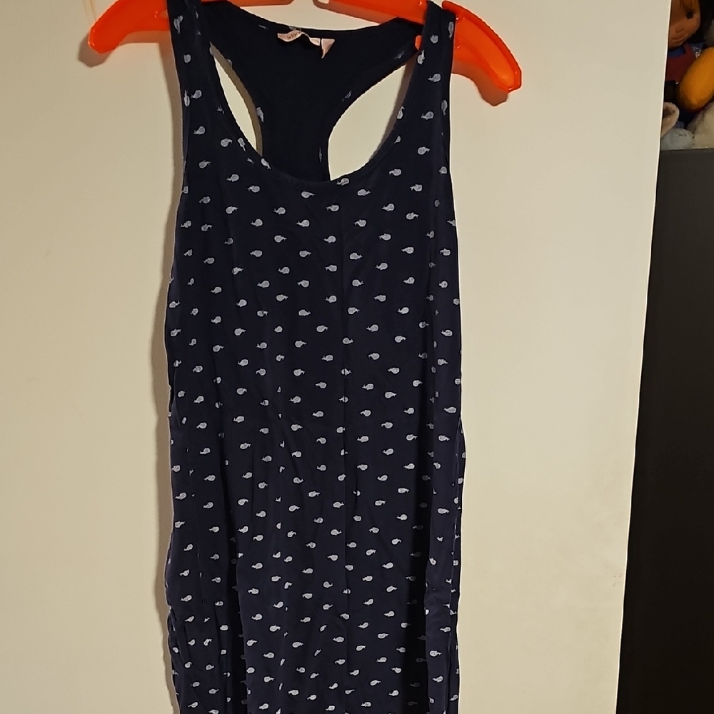 La Vie En Rose Dark Blue Nightshirt with Whale Pattern
